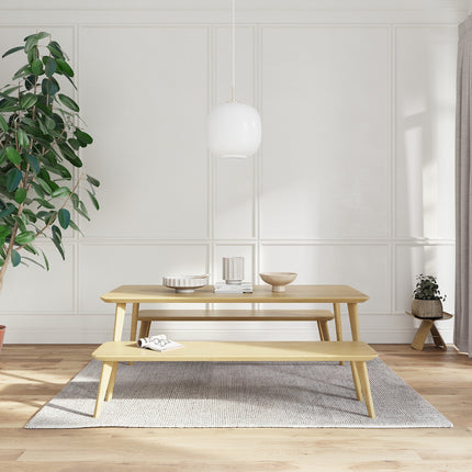 Solid Oak Dining Bench Wooden Pin Legs 0106