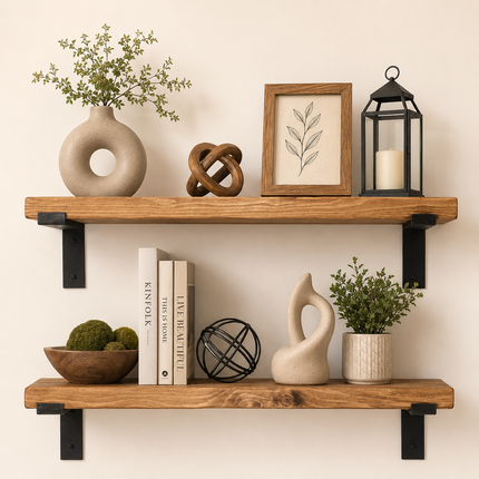 Brigg Straight Edge Rustic Shelf Lipped Shaped Bracket