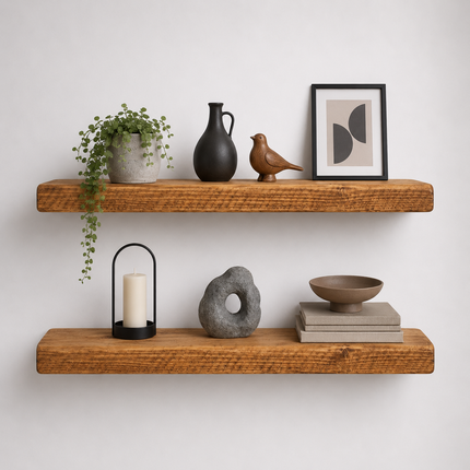 Brigg Straight Edge Rustic Floating Shelf
