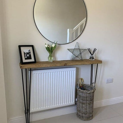 Brigg Rustic Console Table With Hairpin Legs 19cm Depth