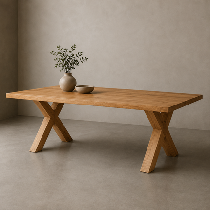 Tetney Solid Oak Dining Table with XF Wooden Legs