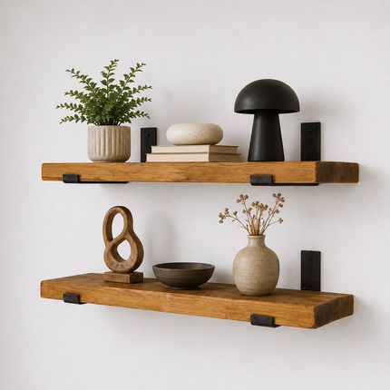 Brigg Straight Edge Rustic Shelf U Shaped Bracket