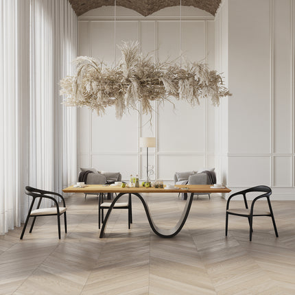Ashby Oak Modern Dining Table Wave