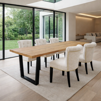 Ketsby Solid Oak Dining Table VF Steel Legs