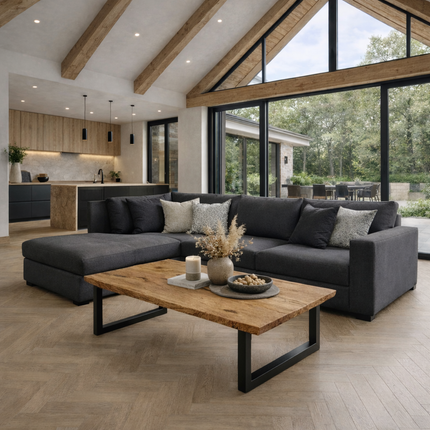 Firsby Coffee Table Square Steel Legs