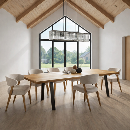 Markby Solid Oak Dining Table PIN Steel Legs