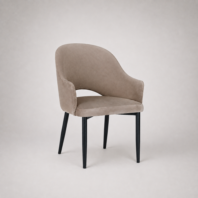 Rose swivel chair with metal legs