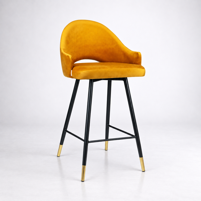 Bar Stools Rose with black metal base
