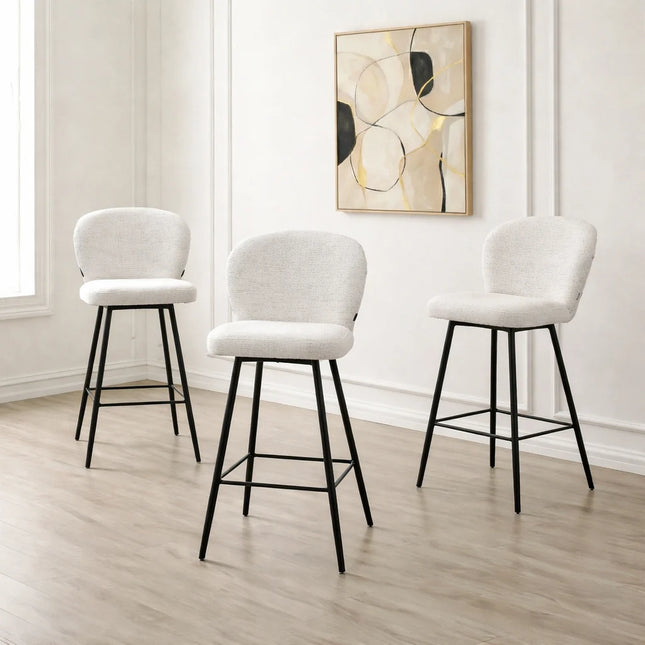 Bar Stools Cleo with black metal base
