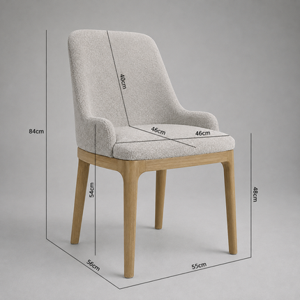Dining chair Ava with low armrest