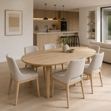 Witham Solid Oak Oval Dining Table with Wooden Legs