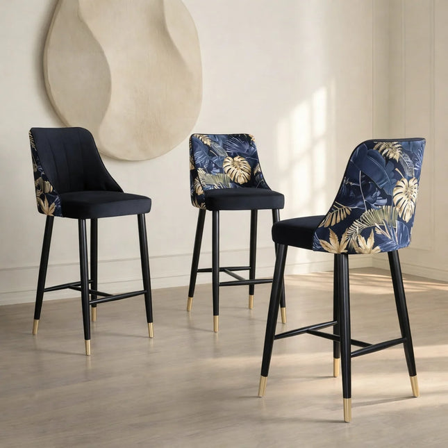 Bar Stools Natally with black metal base