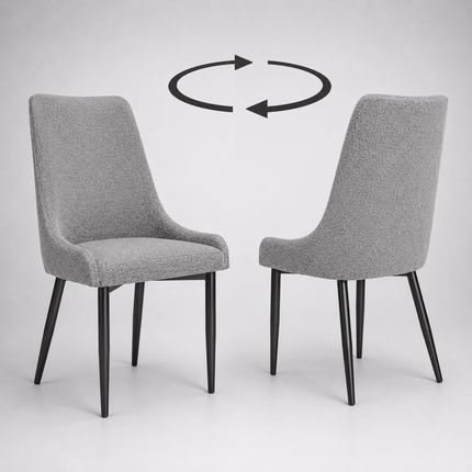 Jade sviwel chair with metal legs