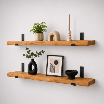 Firsby Live Edge Rustic Shelf U Shaped Bracket