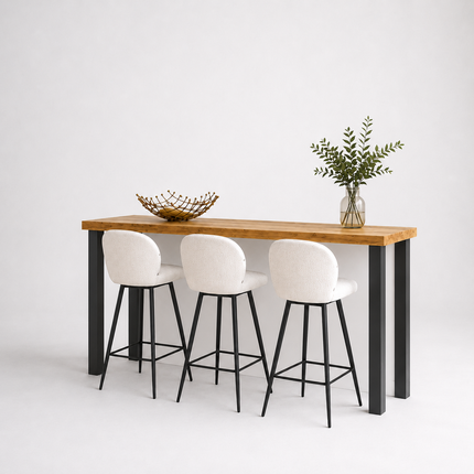Brigg Straight Edge Breakfast Bar Column Steel Legs