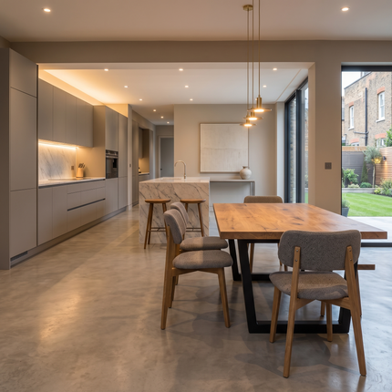Elsham Solid Oak Dining Table Chunky V Steel Leg