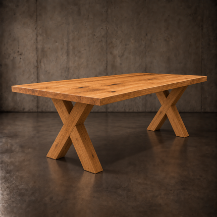 Tetney Solid Oak Dining Table with XF Wooden Legs
