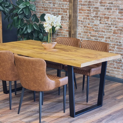 Barton Rustic Dining Table  Industrial Rustic Wood Steel Legs Cotswold