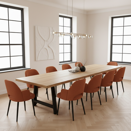 Thurlby Solid Oak Dining Table AF Steel Legs