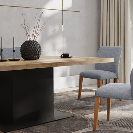 Swarby Solid Oak Dining Table Steel Base