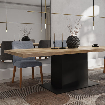 Swarby Solid Oak Dining Table Steel Base