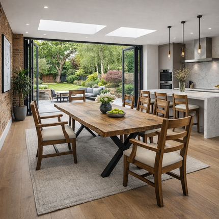 FIRSBY SET   Table / Bench / 5 Wooden Chairs