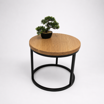 Round oak coffee table Martha