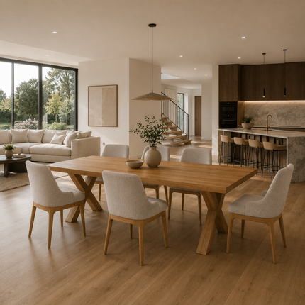 Tetney Solid Oak Dining Table with XF Wooden Legs