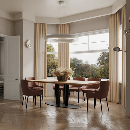 Dalby Solid Oak Dining Table Steel Leg
