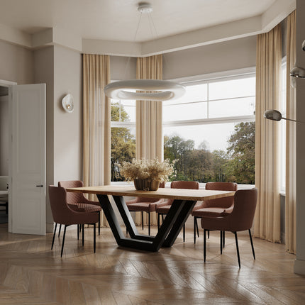 Wilksby Solid Oak Dining Table Steel Leg