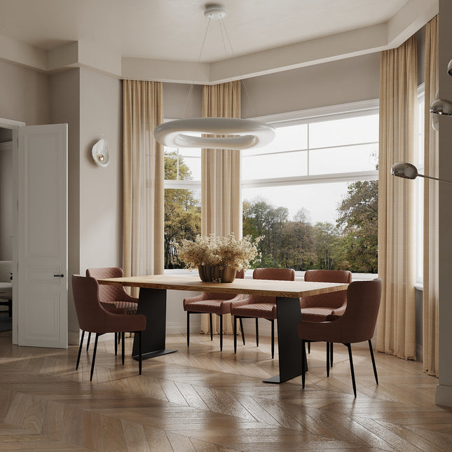 Midville Solid Oak Dining Table Steel Leg