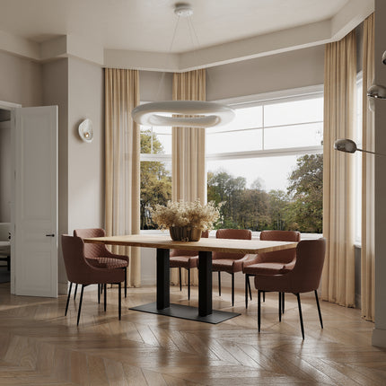 Moorby Solid Oak Dining Table Steel Leg
