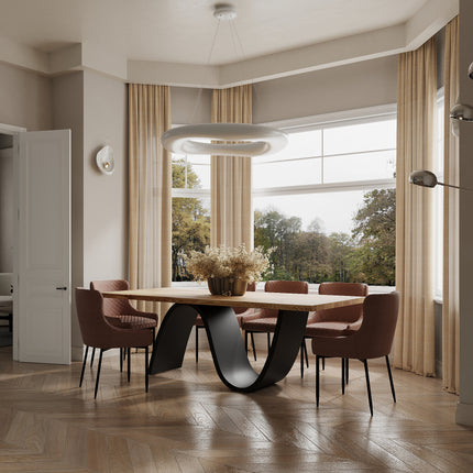 Ashby Oak Modern Dining Table Wave