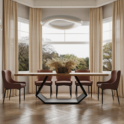 Searby Solid Oak Dining Table Steel Leg