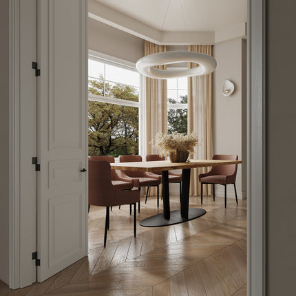 Dalby Solid Oak Dining Table Steel Leg