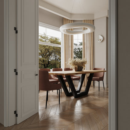 Wilksby Solid Oak Dining Table Steel Leg