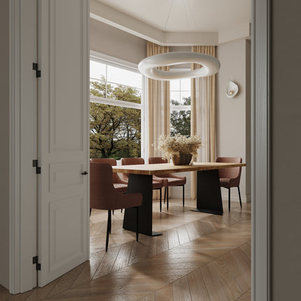 Midville Solid Oak Dining Table Steel Leg