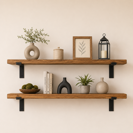 Brigg Straight Edge Rustic Shelf Lipped Shaped Bracket
