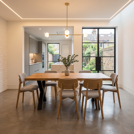Somerby Solid Oak Dining Table Chunky X Steel Leg