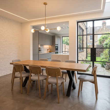 Somerby Solid Oak Dining Table Chunky X Steel Leg