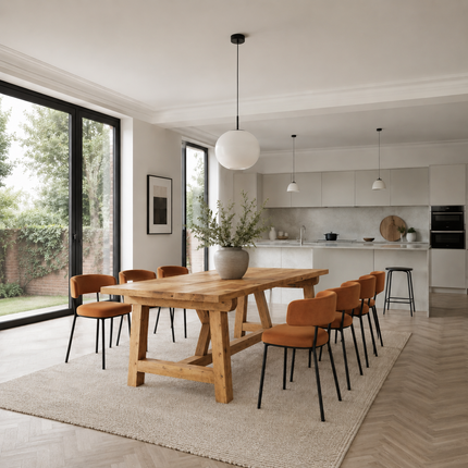 Brigg Rustic Dining Table  AV Wooden Base