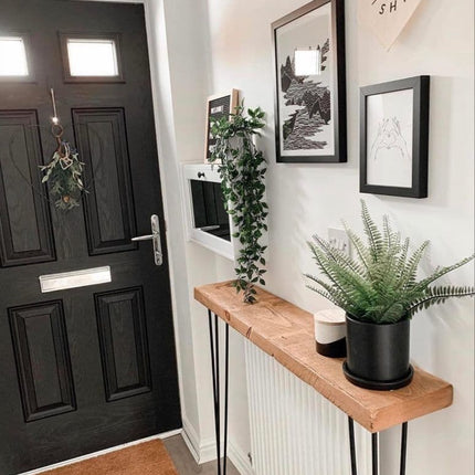 Brigg Rustic Console Table With Hairpin Legs 19cm Depth