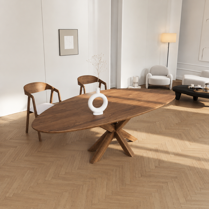 Elkington Solid Oak Dining Table with Wooden Legs