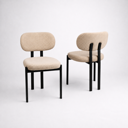 Dining Chair Lamb with metal legs