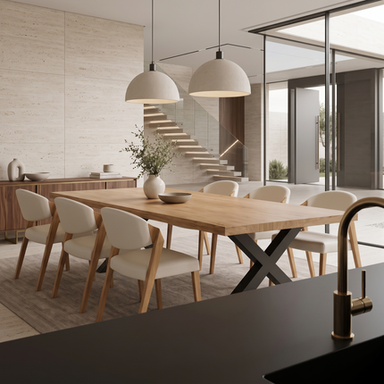 Somerby Solid Oak SET Table/6 Chairs - Solid Oak Dining Table/Chairs Rocco