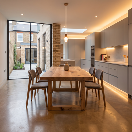 Beesby Solid Oak Dining Table with Square Wooden Legs