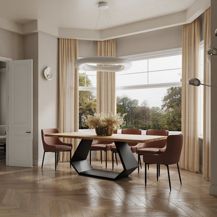 Searby Solid Oak Dining Table Steel Leg