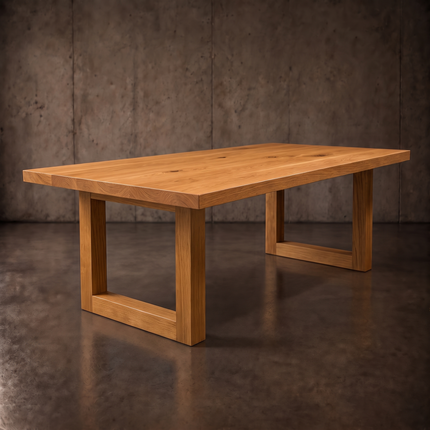 Beesby Solid Oak Dining Table with Square Wooden Legs