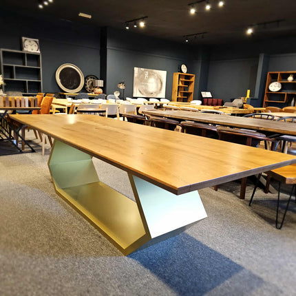Searby Solid Oak Dining Table Steel Leg