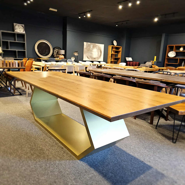 Searby Solid Oak Dining Table Steel Leg